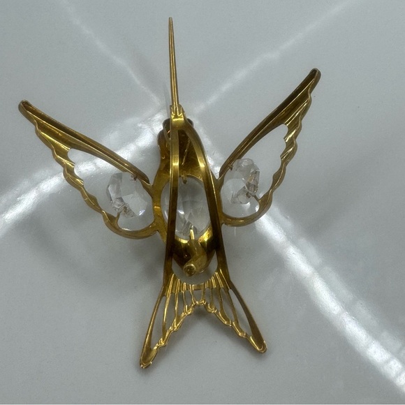 Hummingbird gold-plated with crystals - Picture 7 of 8